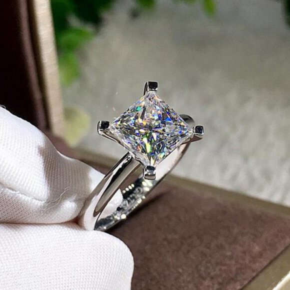 Jewelry - NEW 2ct Square Princess Cut Diamond Wedding Ring